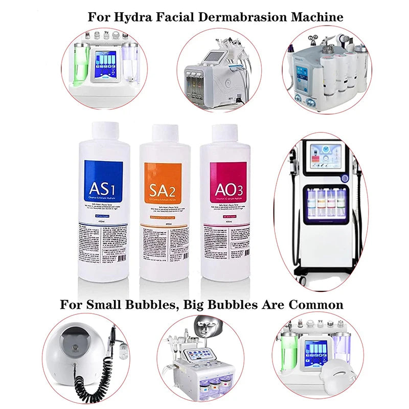 Hydra Facial Serum Kit 400ml - AS1 SA2 AO3 Aqua Peel Solutions Scrubs Treatments Tidesmit