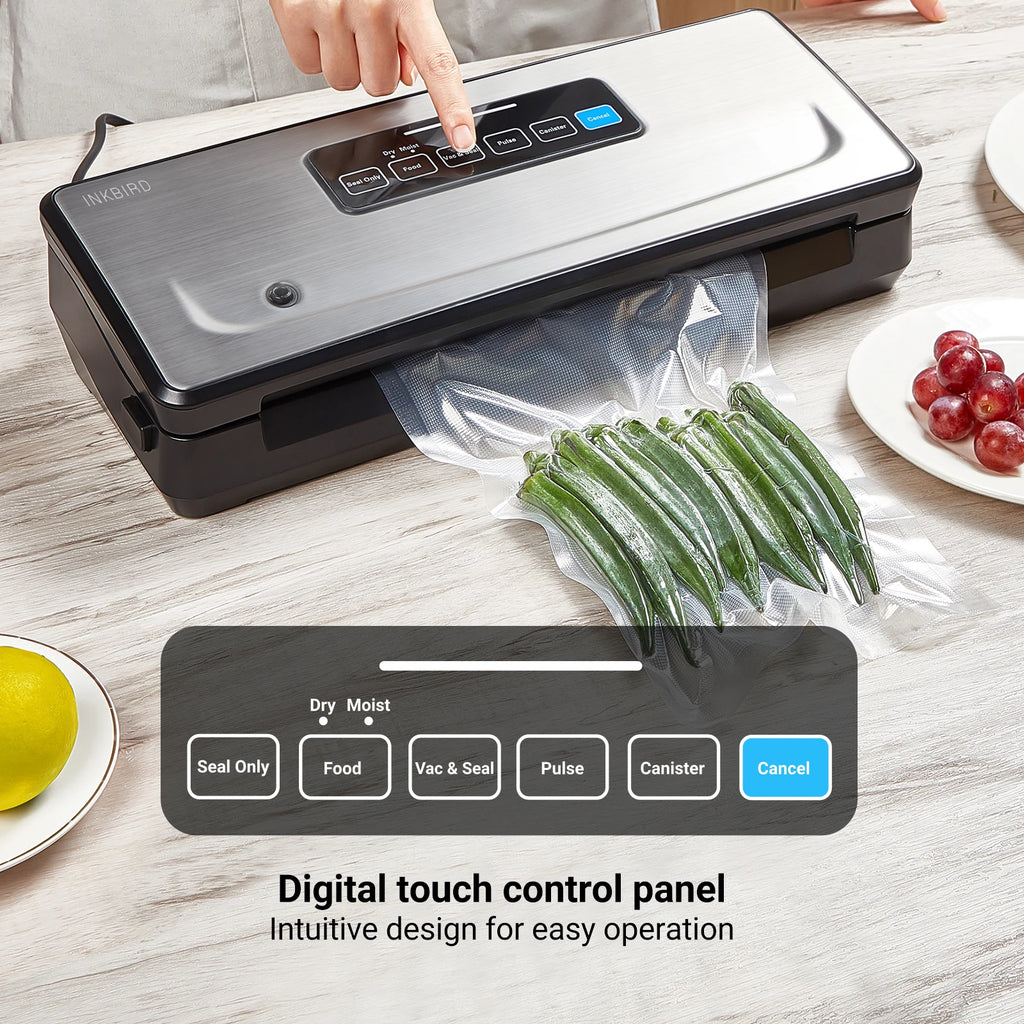 INKBIRD 3rd Vacuum Sealer with Starter Kit -80KPA Strong Suction Kitchen Household Food Vacuum Sealer Machine for Meat,Vegetable