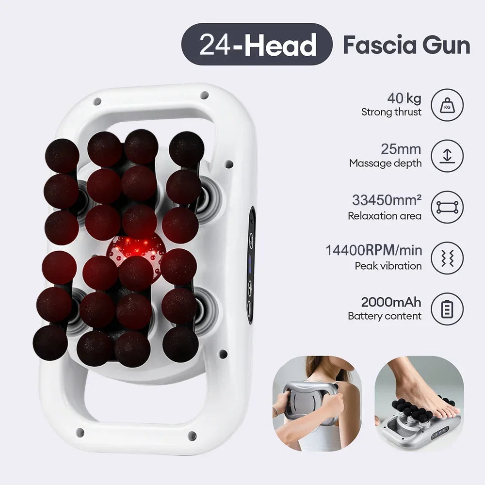 Fascia Gun Deep Tissue Massager - 24 Head Professional Recovery Tool Fascia Gun Tidesmit