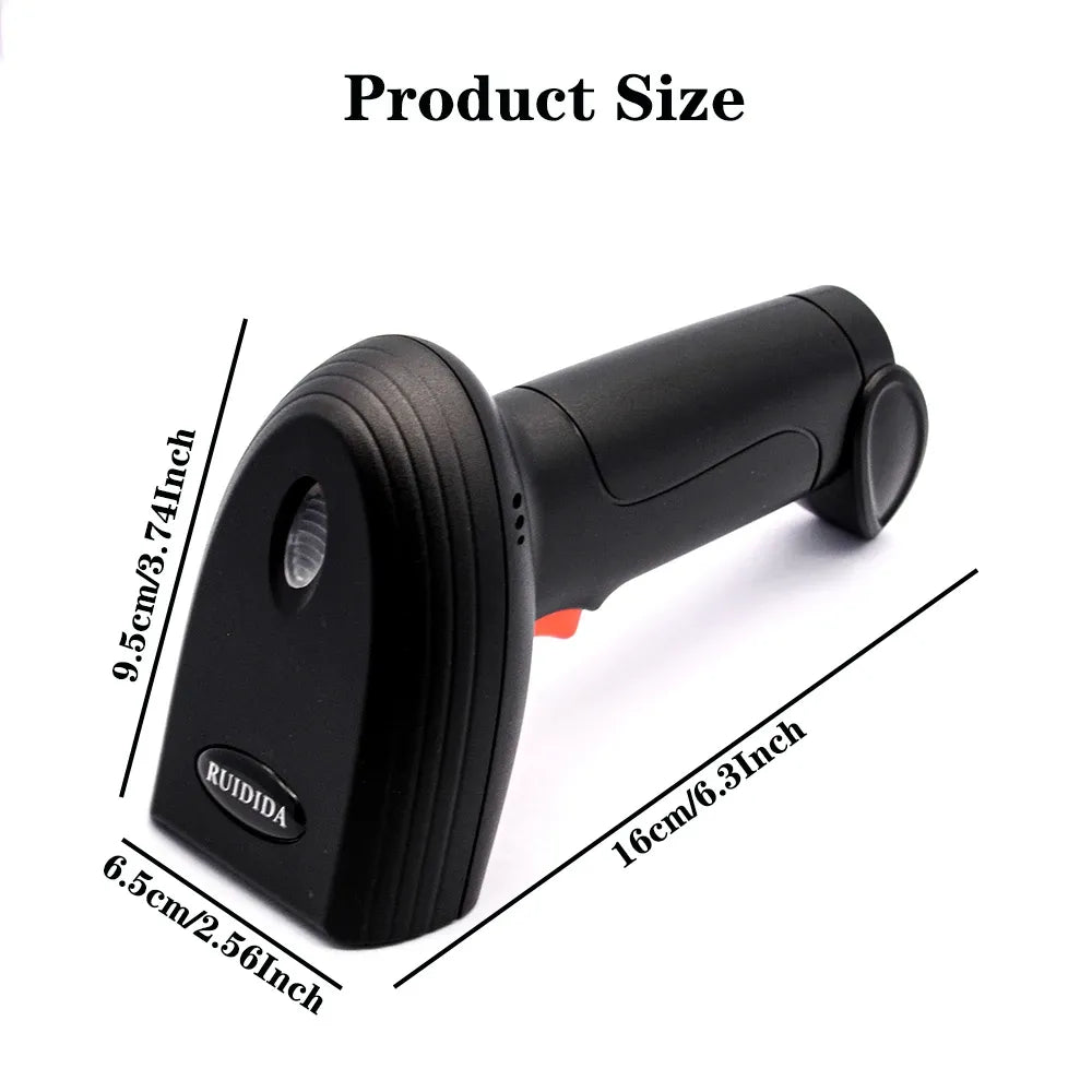 Handheld QR Code Scanner 1D 2D Wired Barcode Scanner or Wireless Bar code Scanner or Bluetooth Code Reader for PDF417 DataMatrix