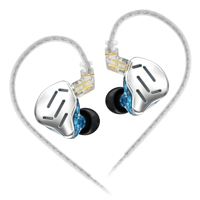 KZ ZAX 16-Driver Hybrid HiFi In-Ear Monitors by Tidesmit ZAX Silver No Mic China Mainland Tidesmit