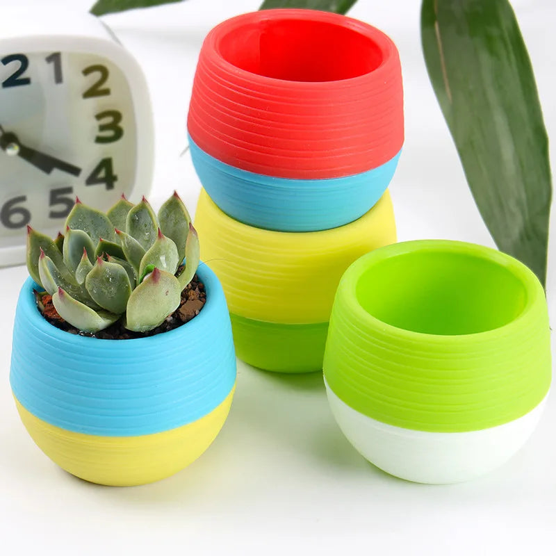 Flower Pot Set Plastic Color Breathable Mini Gardening Plant Tools Household Balcony Desktop Greenery Succulent Flowerpot