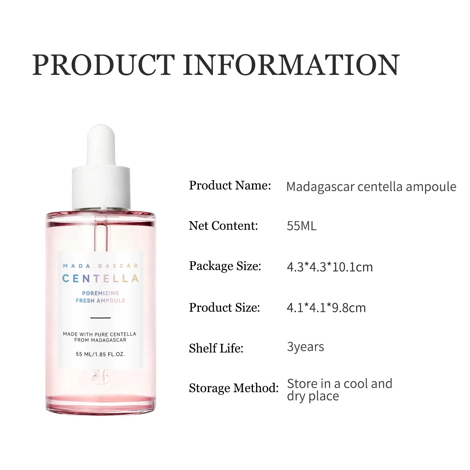 Brightening Centella Niacinamide Serum 55ml - Hydrating Ampoule Soothes Uneven Skin Tone & Boosts Radiance for a Clear Glow.