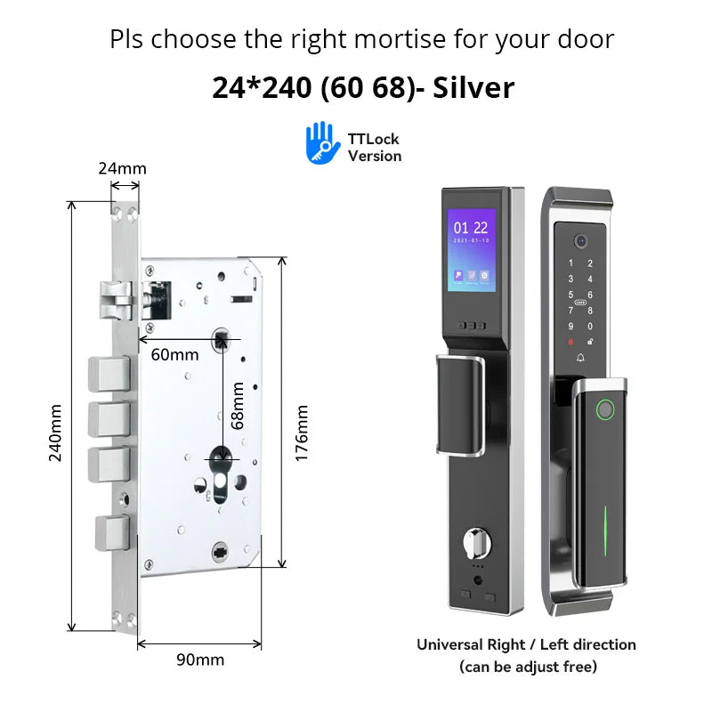 3DCamera TTlock Waterproof Bluetooth Wifi Fingerprint Smart Lock Electronic Intelligent Biometric Code Digital Door Lock