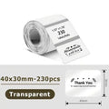 Marklife P50 Transparent Barcode Printing Label Paper, Self-Adhesive Waterproof Self-Adhesive Paper, Thermal Label Paper, Price