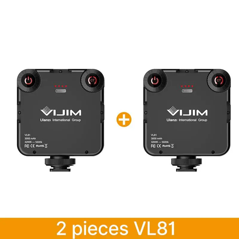 LED Video Light Dimmable Vlog Panel | 3200-5600K Adjustable Color China Mainland 2pcs VL81 Tidesmit