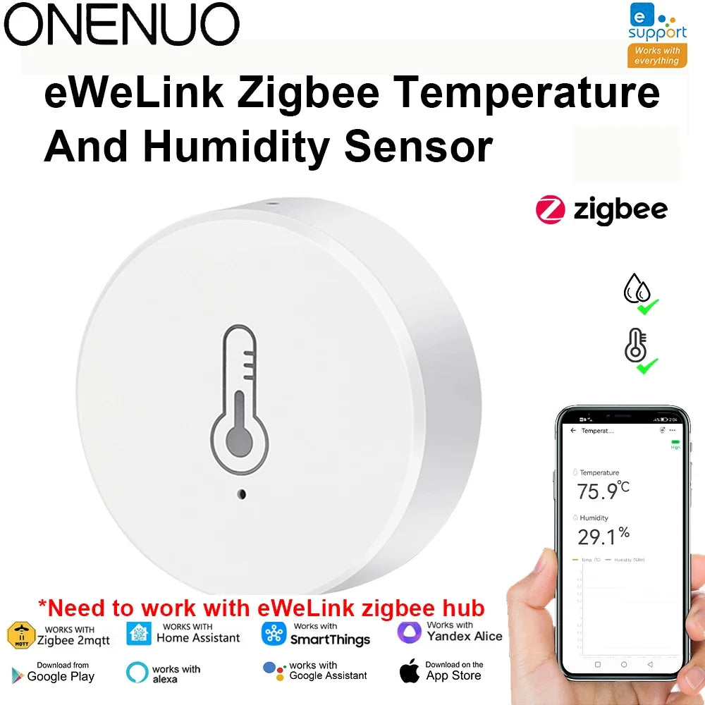 ZigBee Smart Thermometer Hygrometer | Remote App Monitor | Tidesmit ZIgbee China Mainland Tidesmit