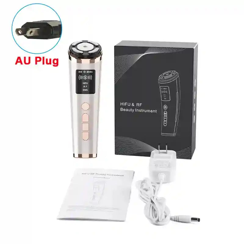 Hifu Face Lifting Machine with EMS Technology - Professional Skin Tightening Eye Massage Instrument AU Plug Tidesmit