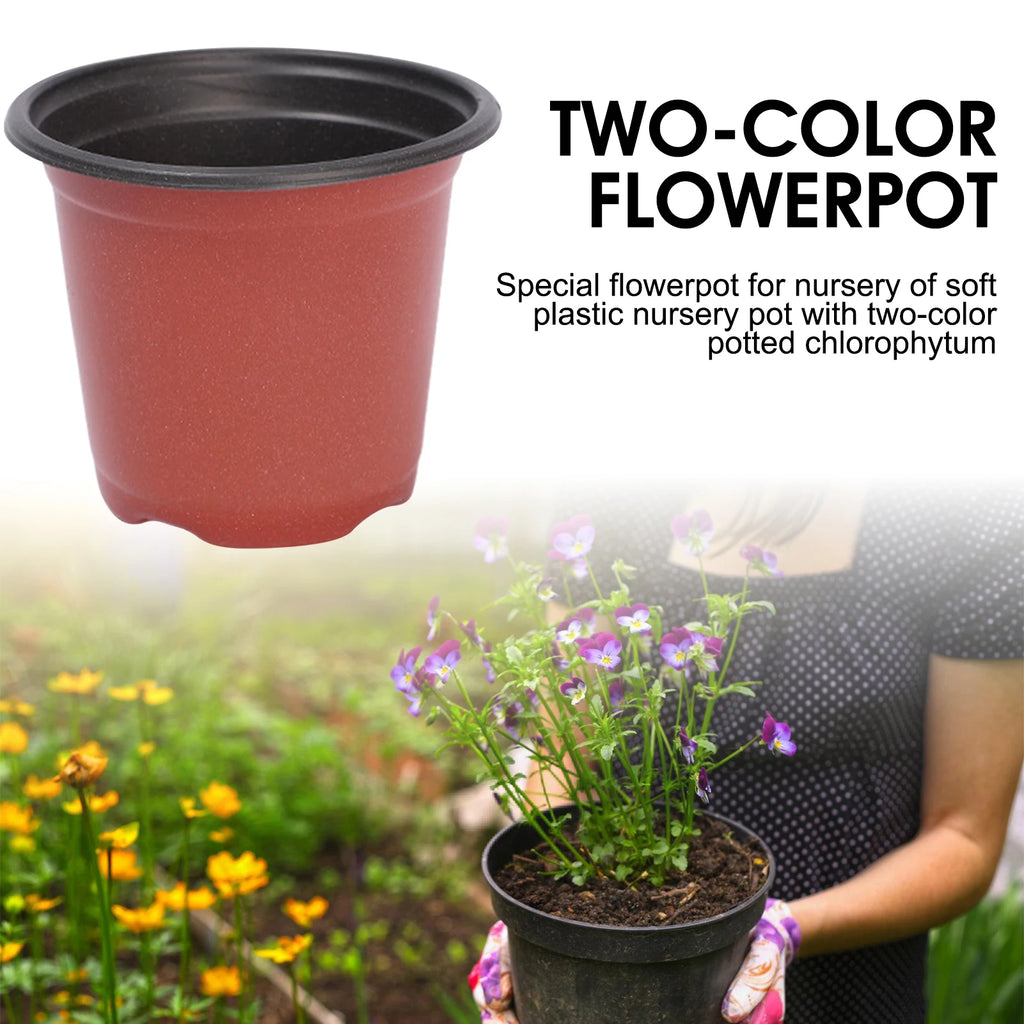 50/100PCS Plastic Plant Nursery Pots Seedling Flower Plant Container and Seed Starting Pots Gardening Pots 9/10/11/12/13/14 cm