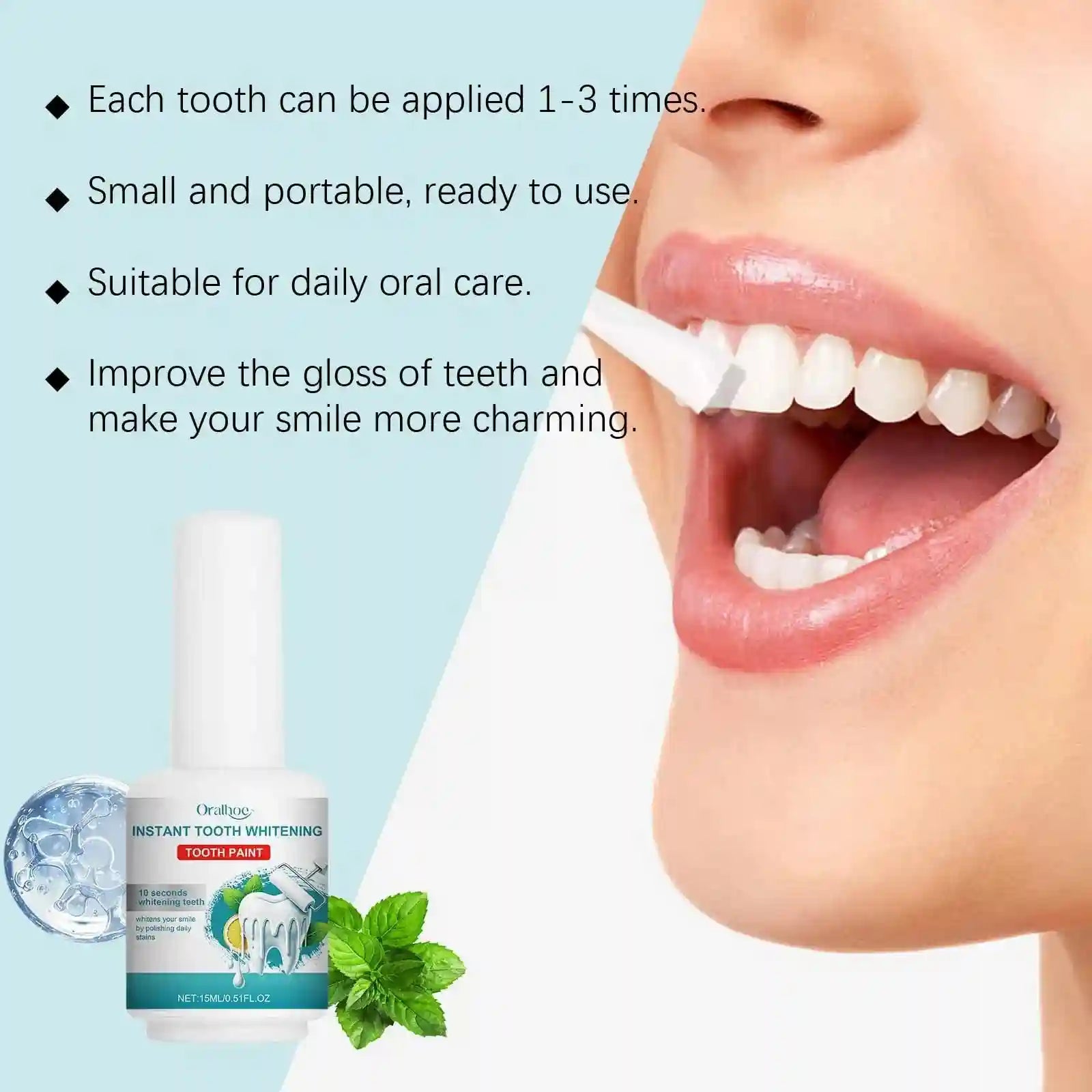 Tidesmit teeth whitening paint for removing stains and tartar for fresher breath and oral hygiene