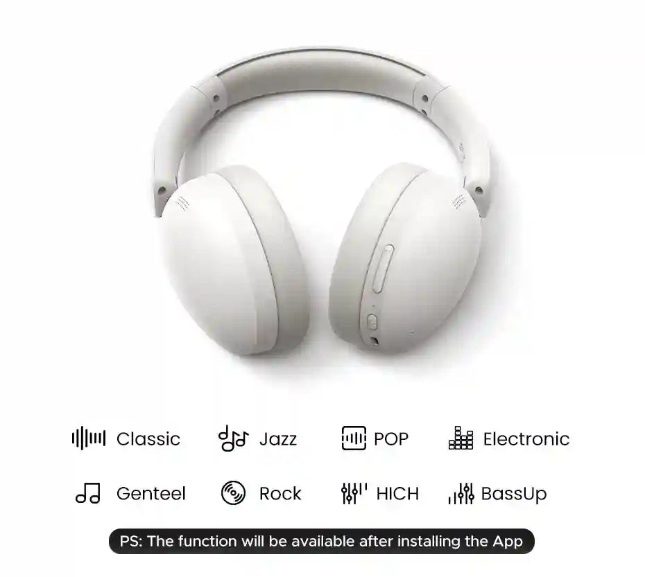 Wireless Over-Ear Headphones with 80H Playtime and Noise Cancellation Tidesmit