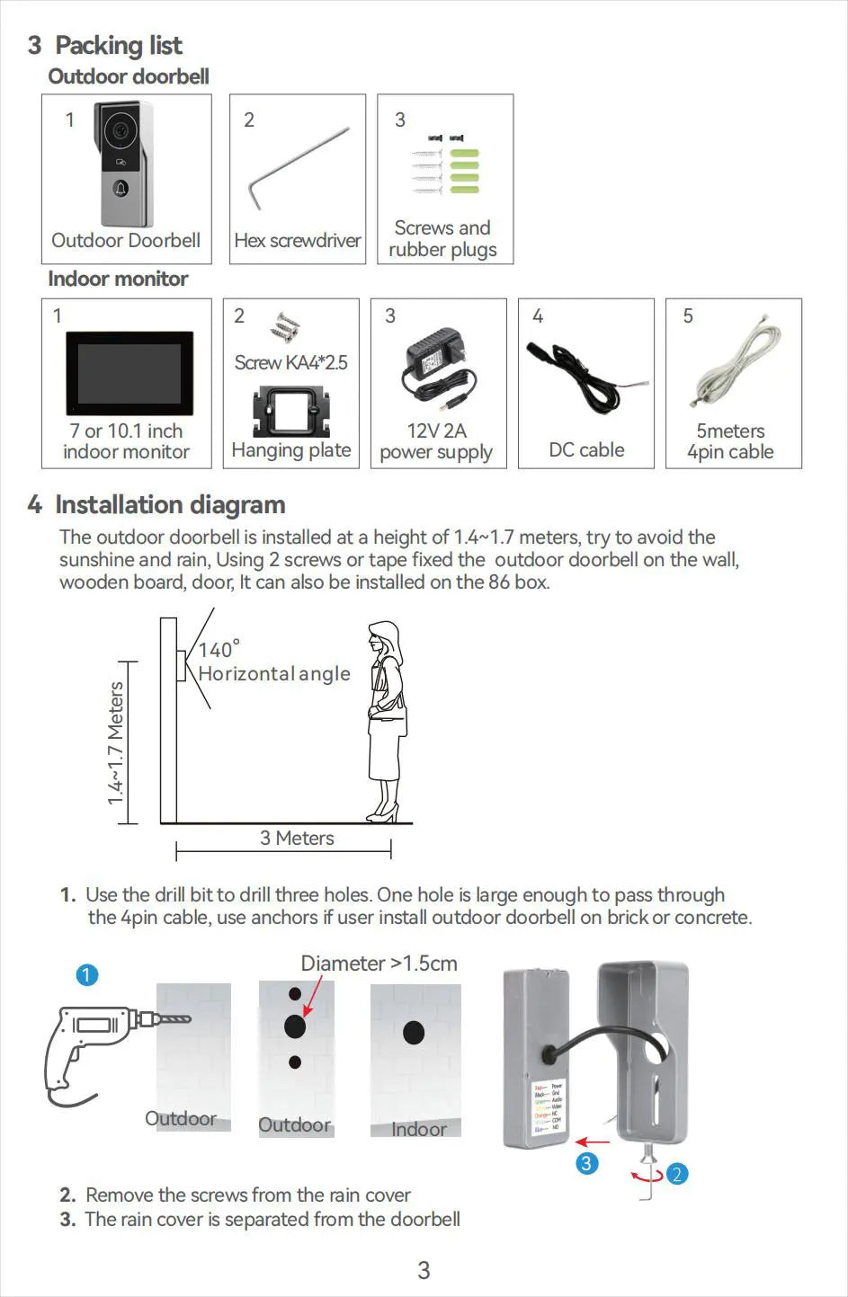 Wifi Tuya App Video Intercom 1080P Video Doorbell HD Camera for Apartment 7/10inch Touch Monitor one-key Unlock Motion Detection