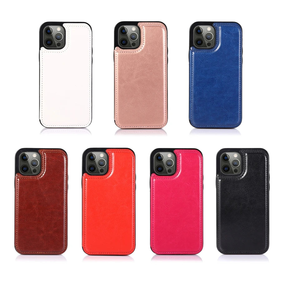 iPhone 16 Leather Wallet Case With Card Stand - Slim Shock-Absorbing Cover Tidesmit
