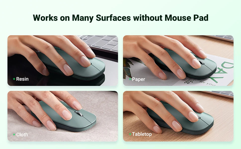 UGREEN Silm Wireless Mouse  Bluetooth 2.4G 4000 DPI  Silent Click For MacBook Pro M1 M2 iPad Tablet Computer Laptop PC