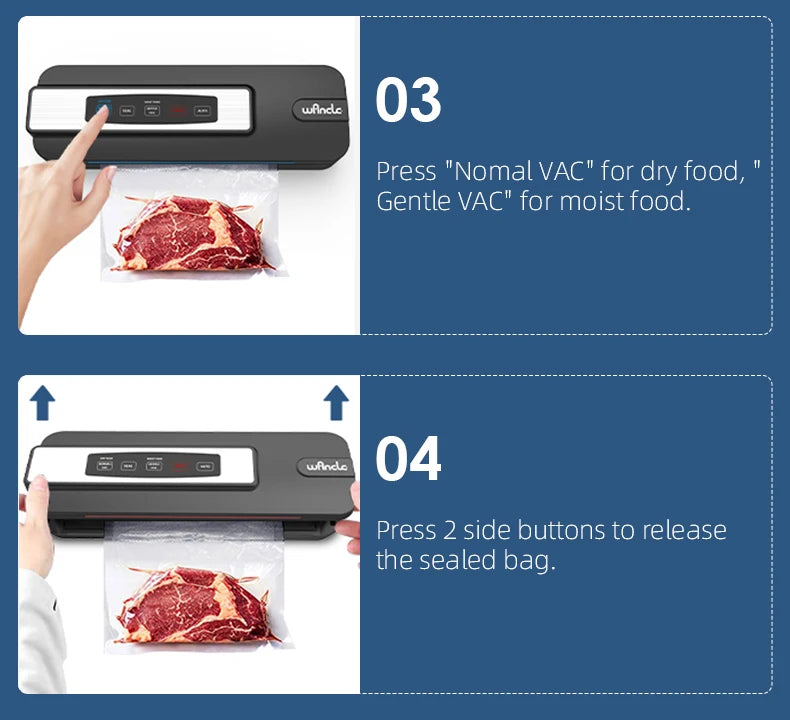 Automatic Food Vacuum Sealer with Preservation Modes Plastic Bag Sealing Machine Food Storage Vacuum Package Machine for Kitchen