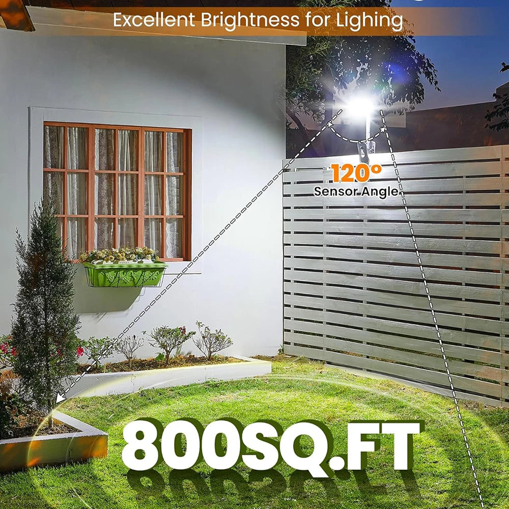 92 LED Solar Clip-on Motion Sensor Lights, LED Street Light, Waterproof Wall Lamp, for Camping Garden Yard Tent Patio Outdoor