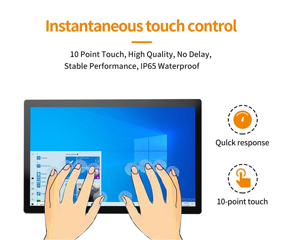 15.6 inch Industrial Capacitive Touch Panel PC Win 8G 128G IP65 Screen Waterproof With WIFI Bluetooth RJ45 RS232 USB