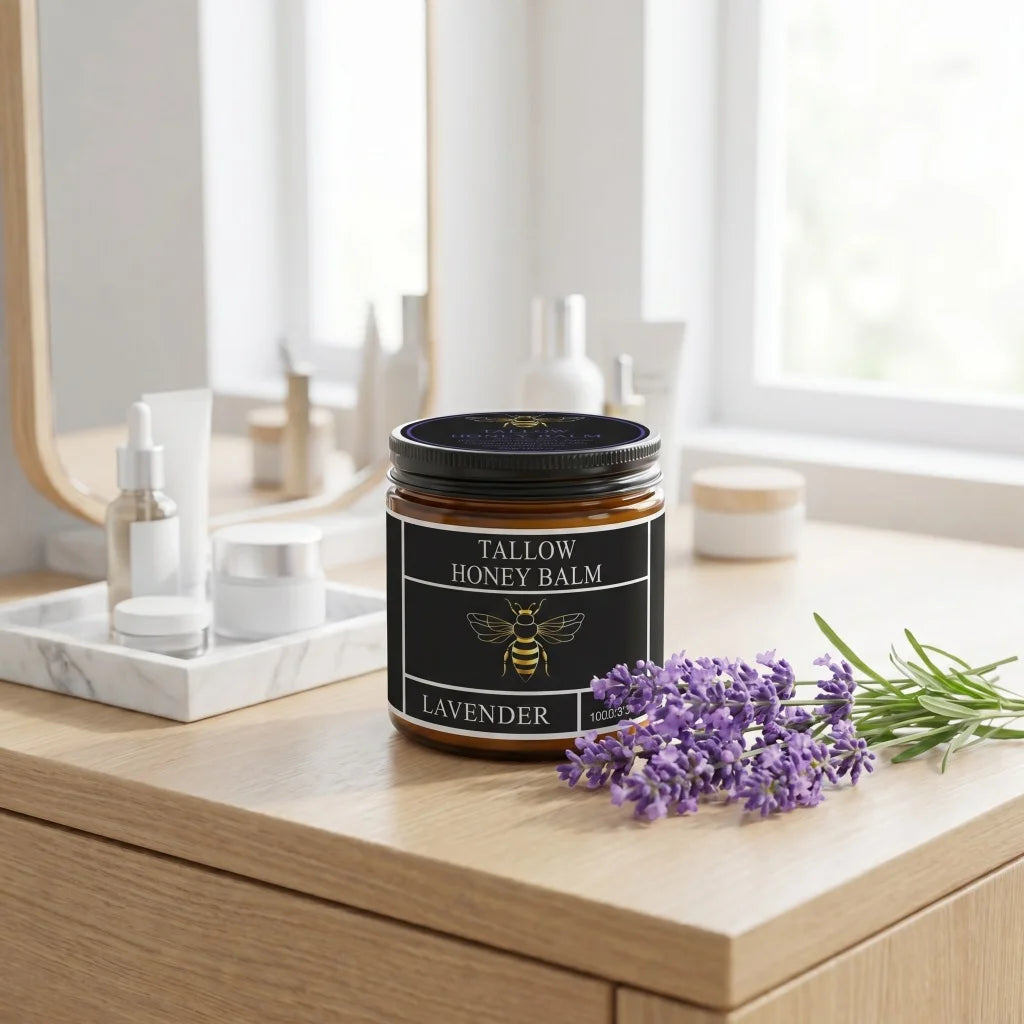 Tallow Honey Balm Grass-Fed Beef Tallow Raw Honey Moisturizing Skin Balm 3 Scents Citrus Lavender Unscented Face Body Care