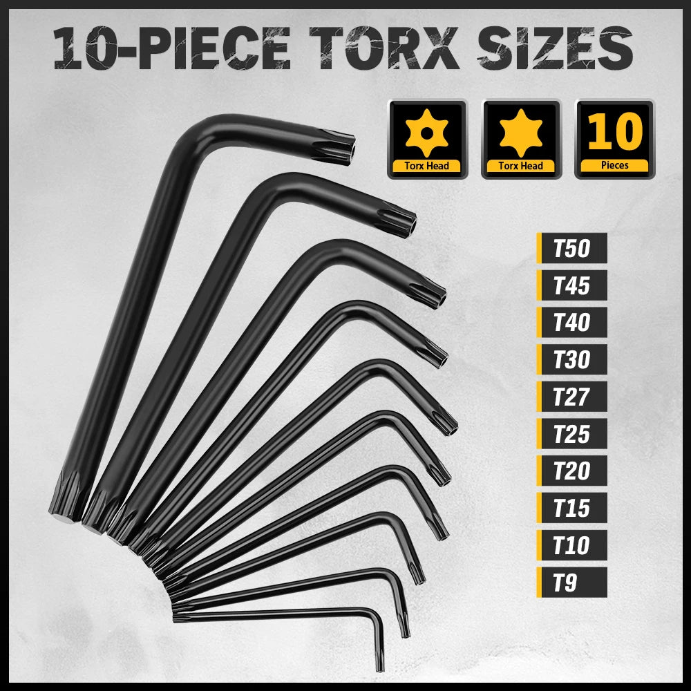 ELEAD 41PC Hex Key Allen Wrench Set Standard SAE(0.028"-3/8") & Metric(0.7mm-10mm) & Torx(T9-T50) in Storage Case