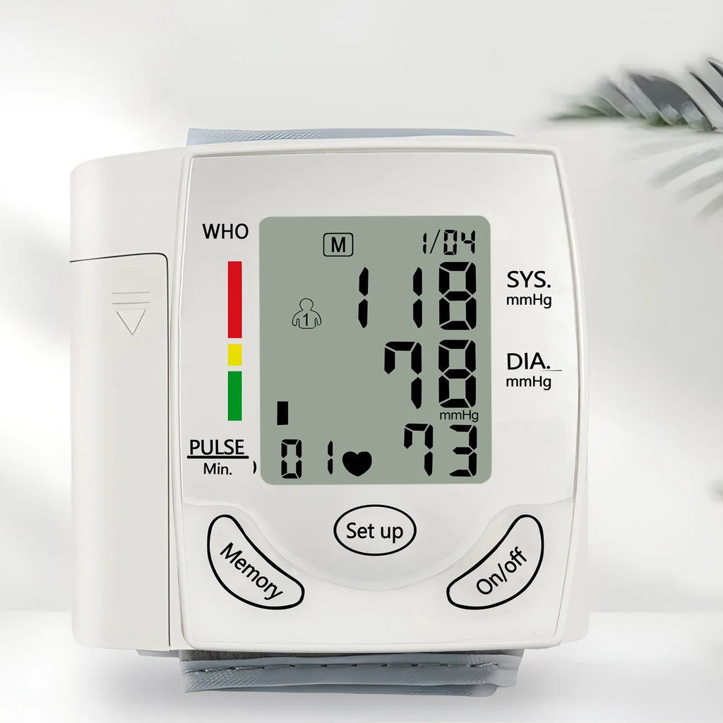 Digital Wrist Blood Pressure Monitor Medical Upper Arm Sphygmomanometer Automatic Tonometer Blood Pressure Meter