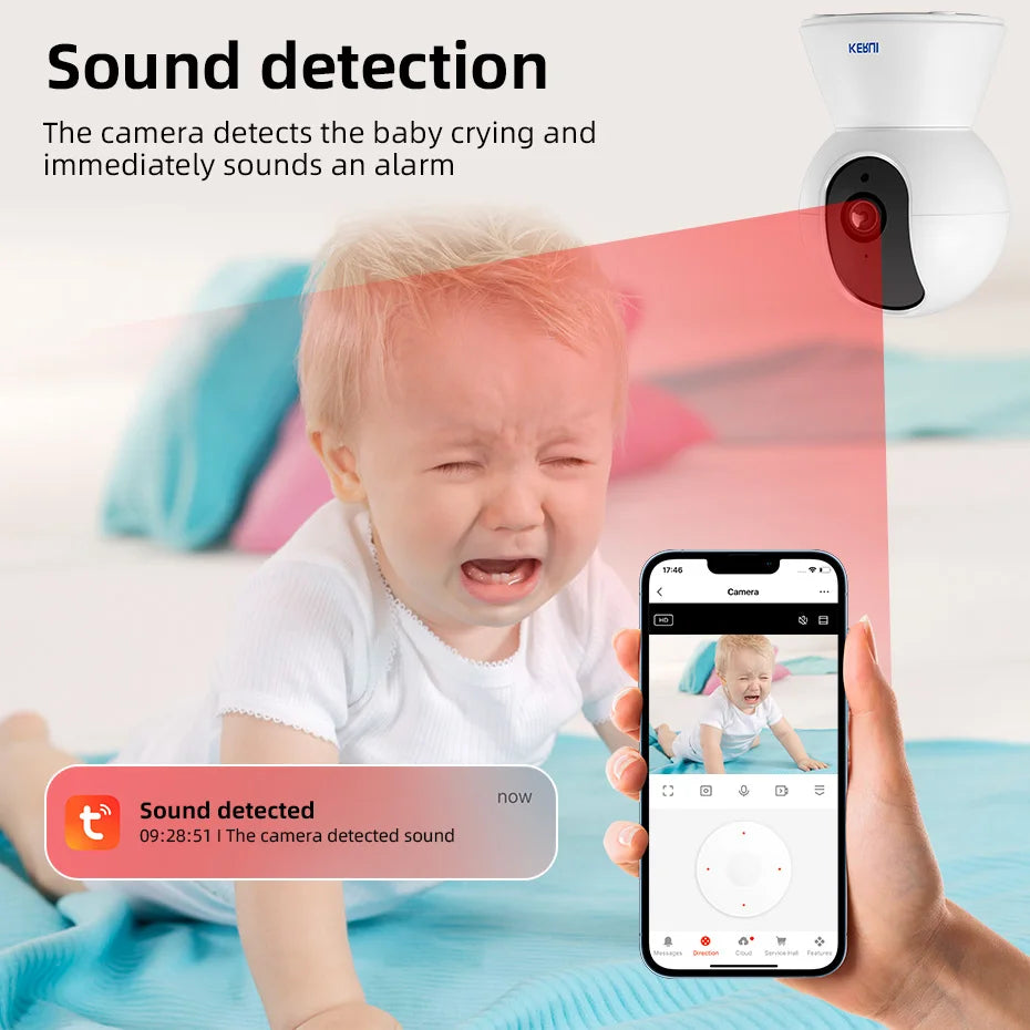 KERUI Onvif  4K 5MP 8MP WiFi IP Camera Indoor Wireless Home Security CCTV Surveillance Camera With Tuya Smart Auto Tracking