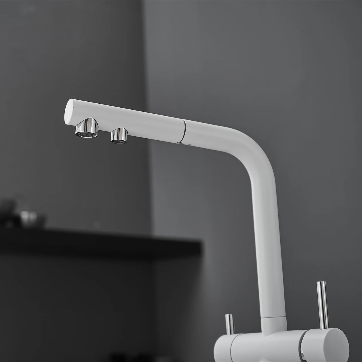 White Hot Cold Filter Kitchen Sink Faucets 3 Ways Pure Water Pull Out Kitchen Sink Mixer Tap Brass Filter Kitchen Sink Faucet