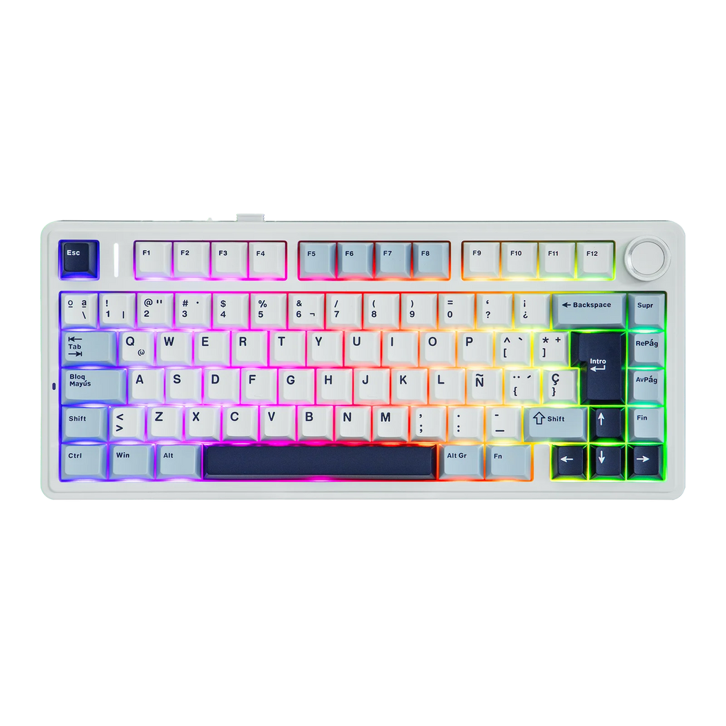 EPOMAKER AULA F75 ISO-ES 75% Spanish QWERTY Hot-Swap Gasket-Mounted Wired/Bluetooth/2.4GHz Wireless Mechanical Gaming Keyboard RGB Backlight