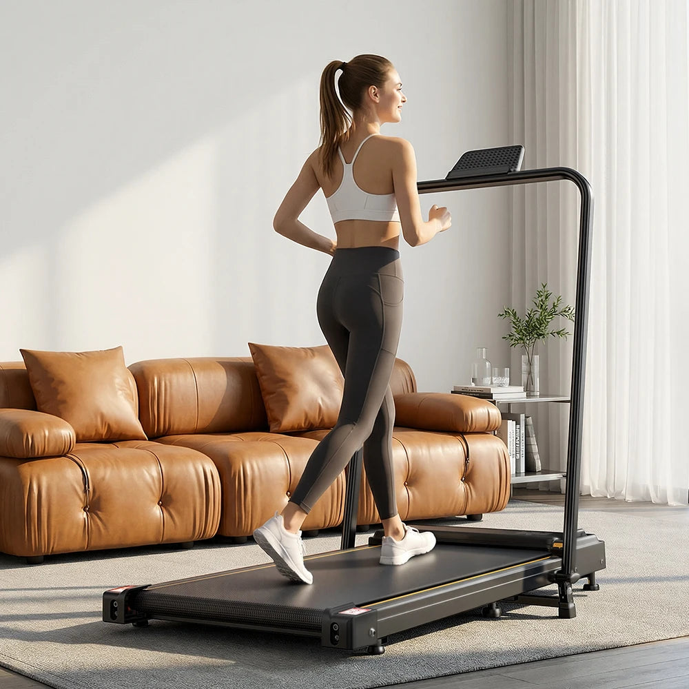 Formill FT51/FT50/FT52 Treadmill 2 In 1 Walking Running Treadmill 0.75-2.5HP Foldable Under Desk Treadmill38*95cm Running Area With Armrest LED Display Oil Drip Hole Indoor Home Gym Exercise Machine