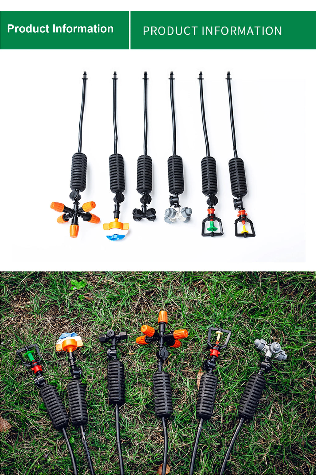 Inverted Micro Sprinkler Nozzle Set 360 Rotating Misting Spray Irrigation Sprayer Cooling Dust Garden Greenhouse