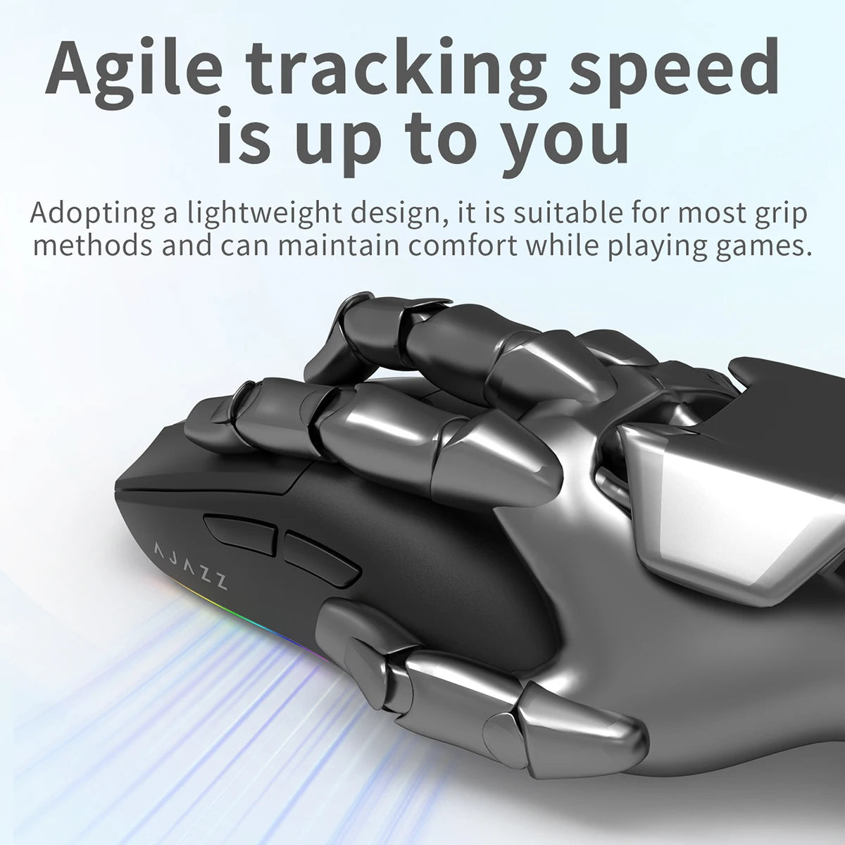 AJAZZ AJ139 V2 MC 1000HZ Gaming Mouse Small/medium size tri-mode wireless PAW3311 sensor lightweight design RGB full-color magnetic base About 66g lightweight