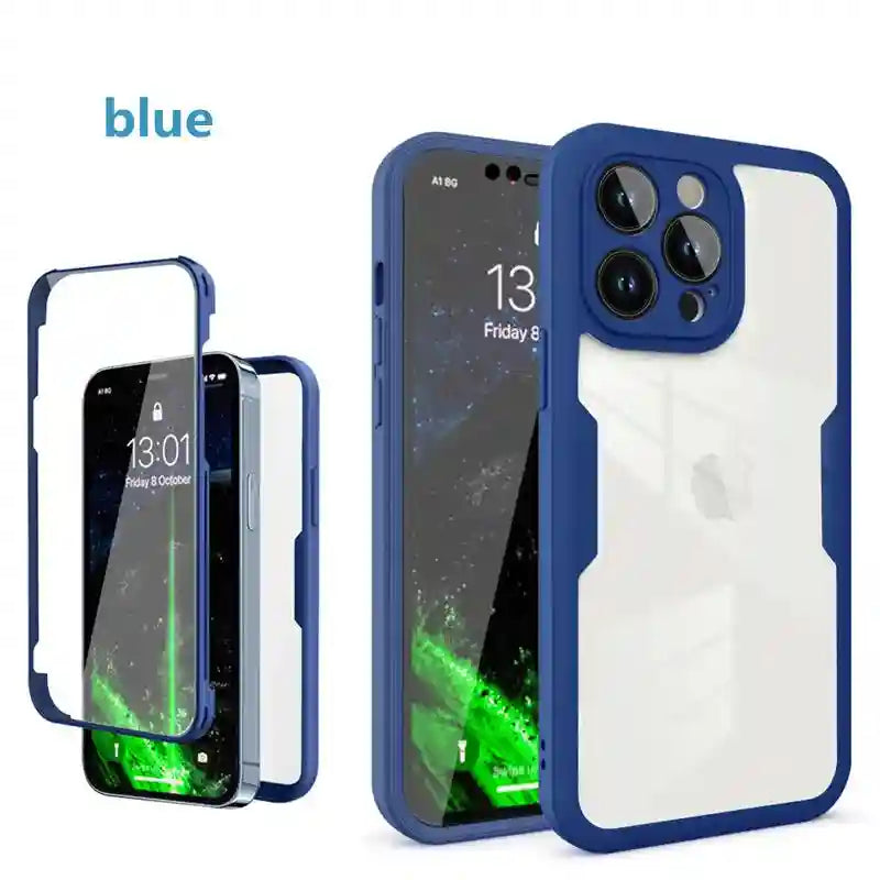 iPhone 16 Pro Full Body Shockproof Clear Case with Screen Protector Tidesmit
