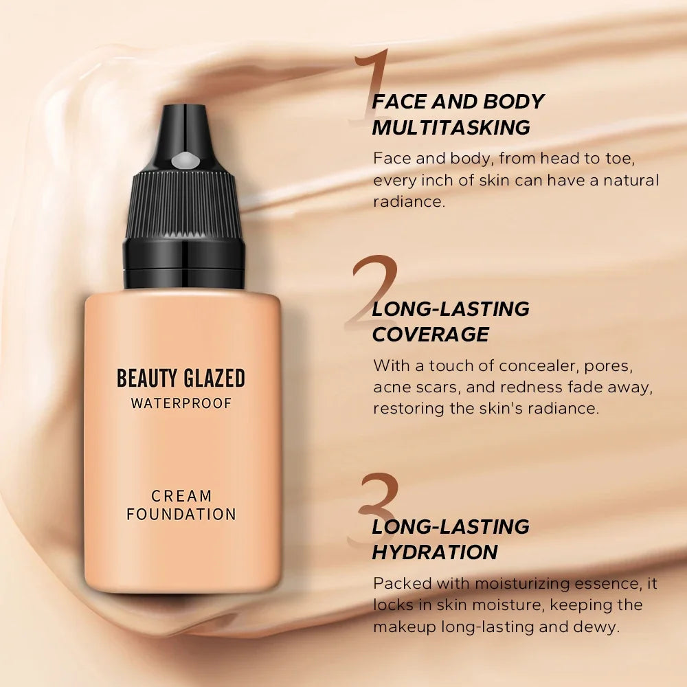 Tidesmit Beauty Glazed 24 Hour HD Full Cover Matte Liquid Foundation showing texture detail for matte face makeup