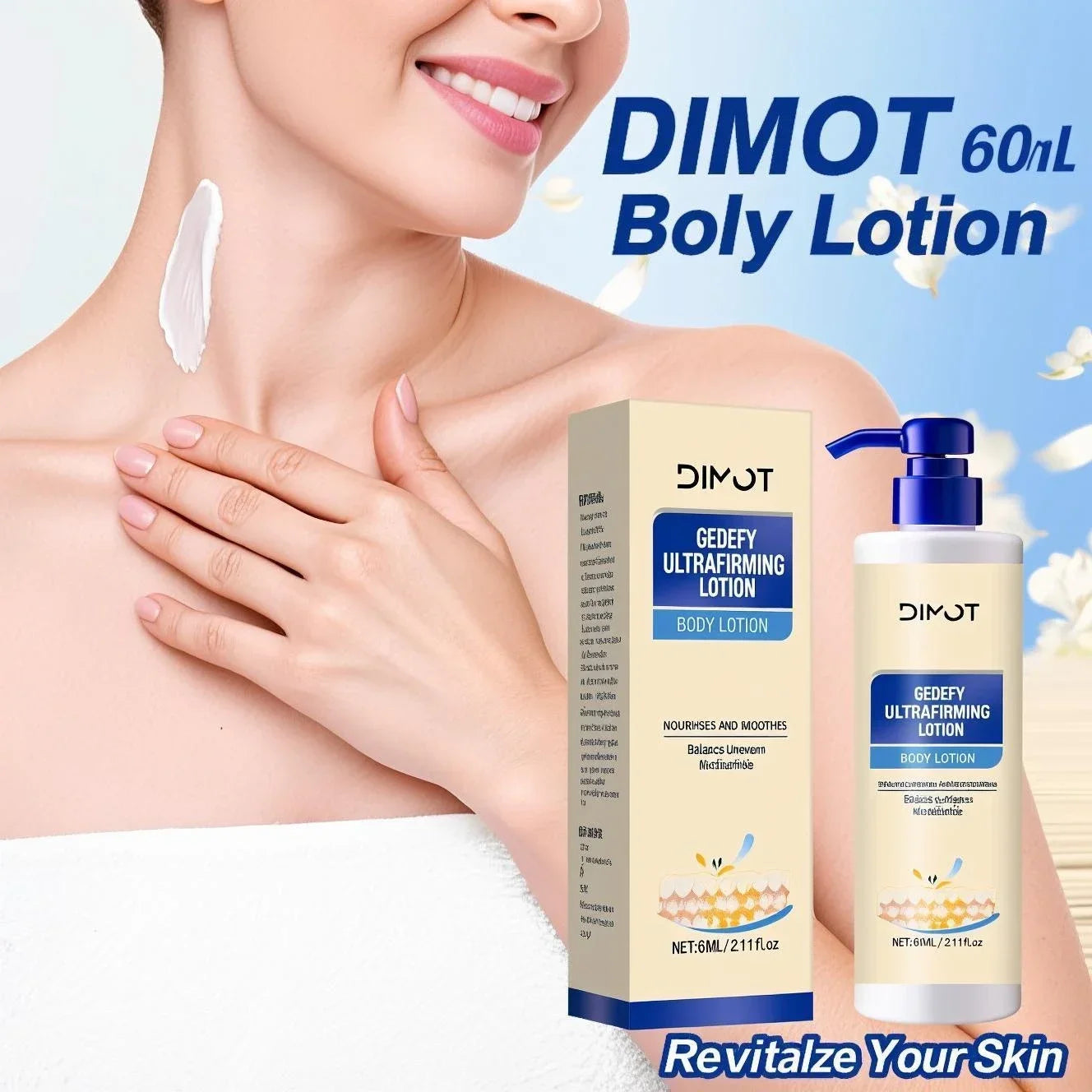 Ultra Firming Body Lotion 60ml Tighten Nourish Skin Boost Elasticity Niacinamide Hyaluronic Acid Shea Butter Body Lotion