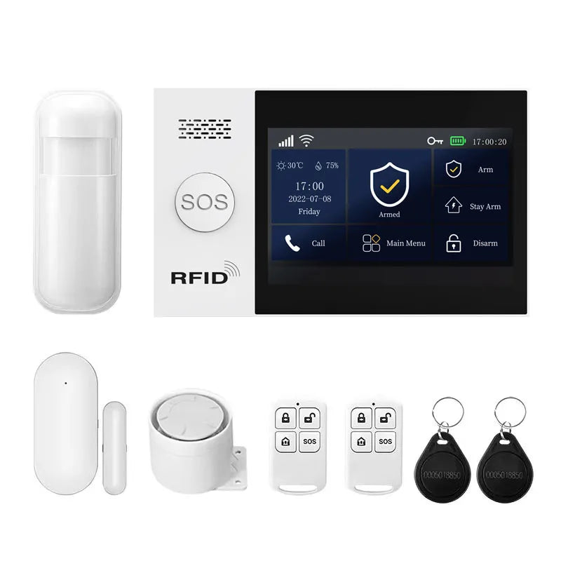 WiFi GSM Home Alarm System – App-Controlled Smart Security Kit GSM 2G WiFi Kit A EU Plug Tidesmit