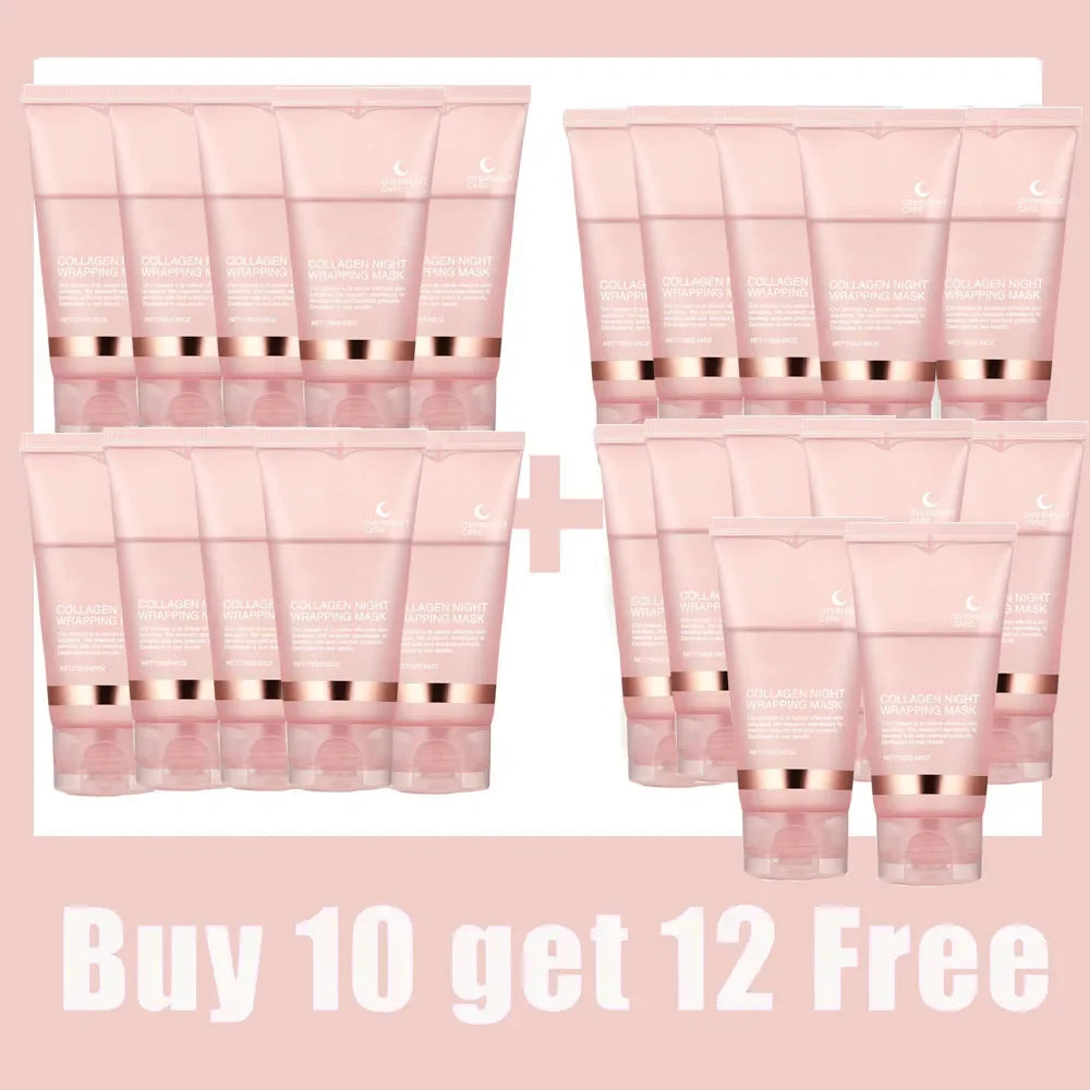 Tidesmit collagen peel-off night wrap mask showing creamy texture for deep moisturizing and skin firming results