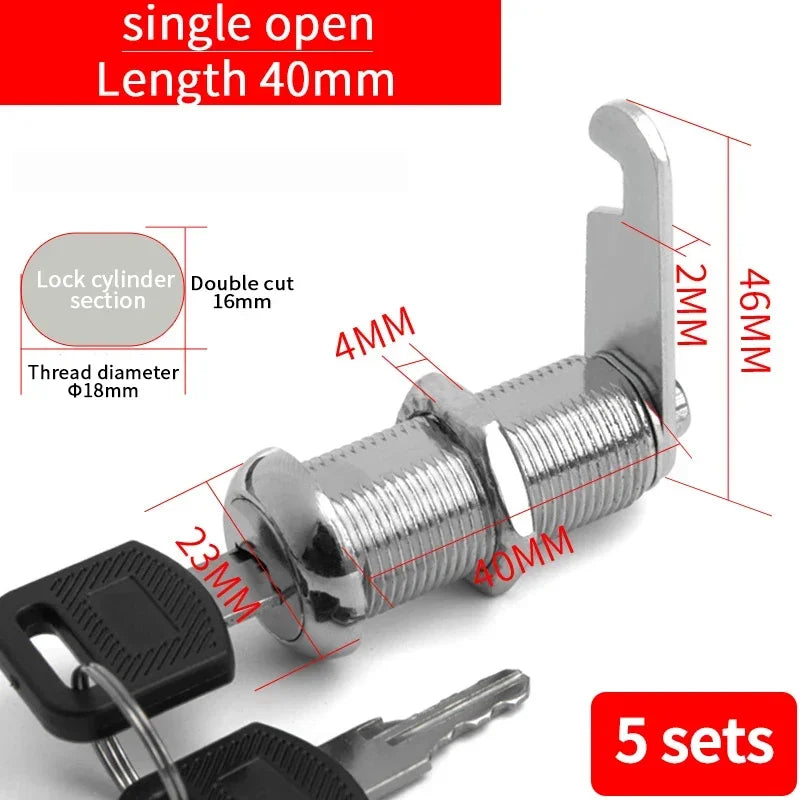 5/20/100SETS 16mm 20mm 25mm 30mm 35mm Metal Rotary Key Switch Push Button Lock Switch Latching Cylinder Cabinet Security Locker