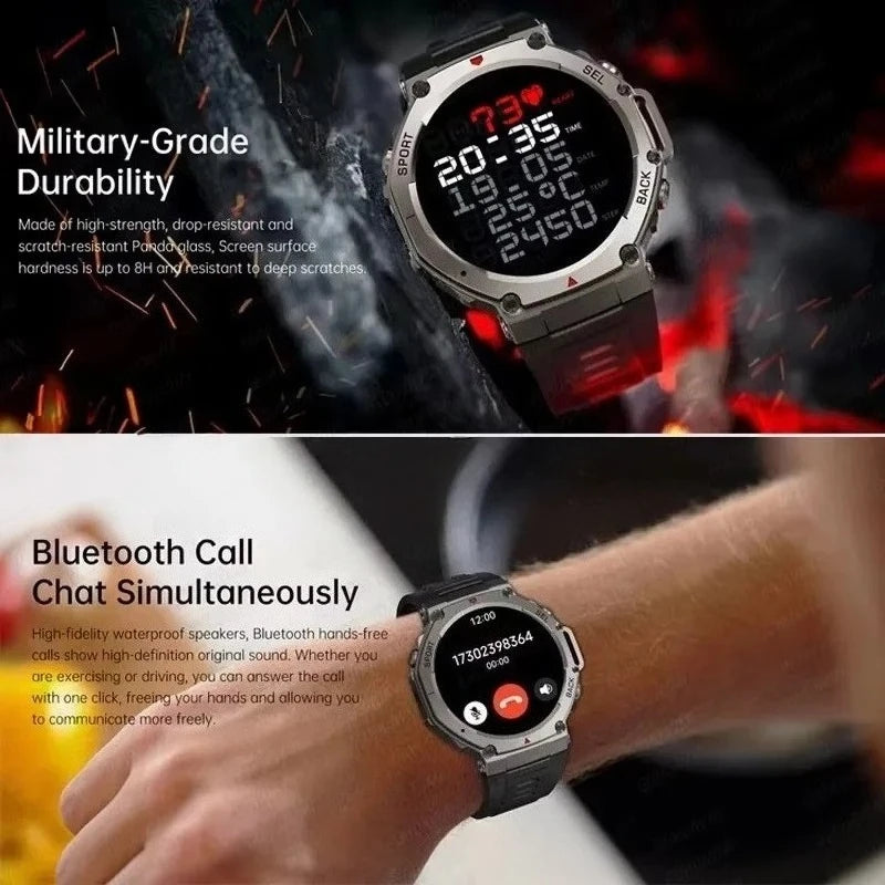HD Watches Built-in Dual-band GPS Smart Watch Men Smartwatch Compass Altimeter Barometric 5ATM IP69K Waterproof AMOLED