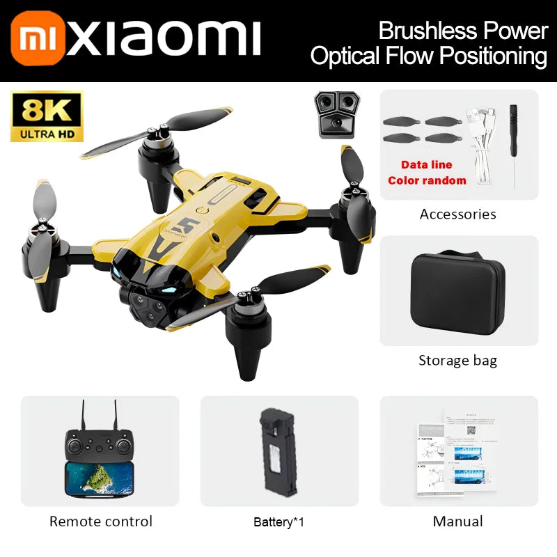 8K Camera Drone with Obstacle Avoidance & Brushless Motor - M5 Series M5-8K HD-Black Tidesmit