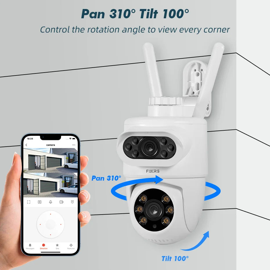 FUERS 5K 10MP Dual Lens IP Camera Tuya Smart Outdoor Home Security Auto Tracking Human Detection WIFI CCTV Surveillance Camera