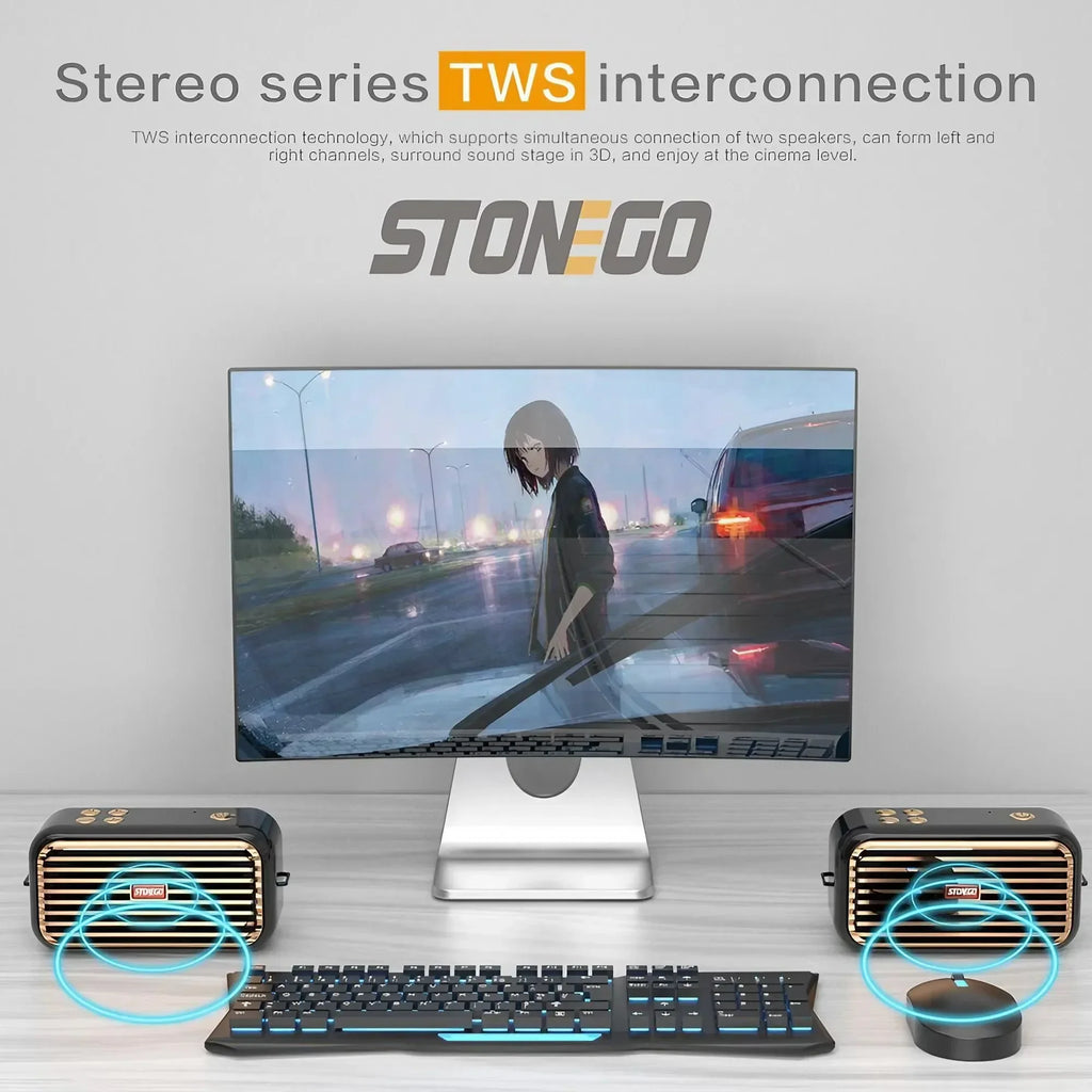 Bluetooth Portable Speaker 16W High Power Stereo Sound with TWS Pairing Wireless Speaker for Home Office Travel Outdoor Use Booming Bass and Rich Clear Audio Ideal for Parties Outdoor Activities Durable Compact Design Long La