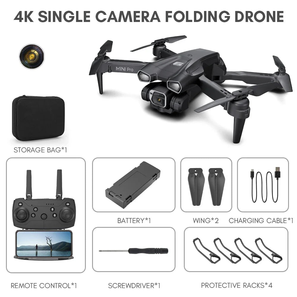 4K Camera Drone with Optical Flow Positioning - Foldable RC Aircraft Tidesmit