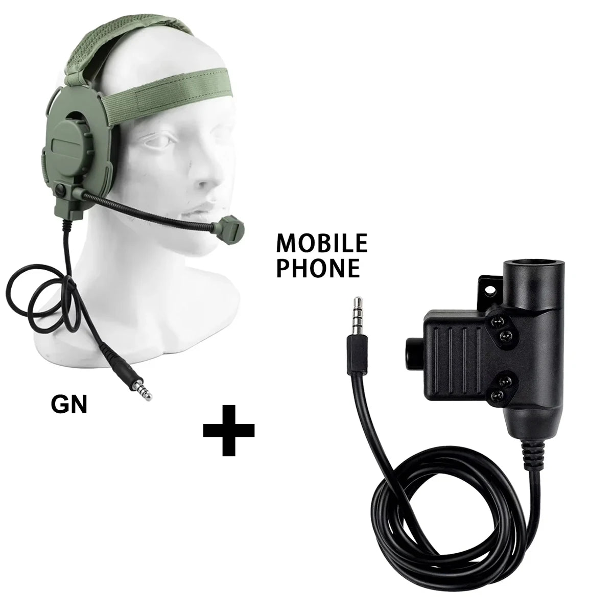 Tactical Shooting Headset with U94 PTT for Baofeng Radio - Tidesmit GN Combe 2 Tidesmit