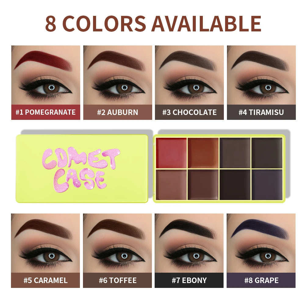 Tidesmit 8 color cream highlighter palette shade swatches for shimmering waterproof face makeup and glow