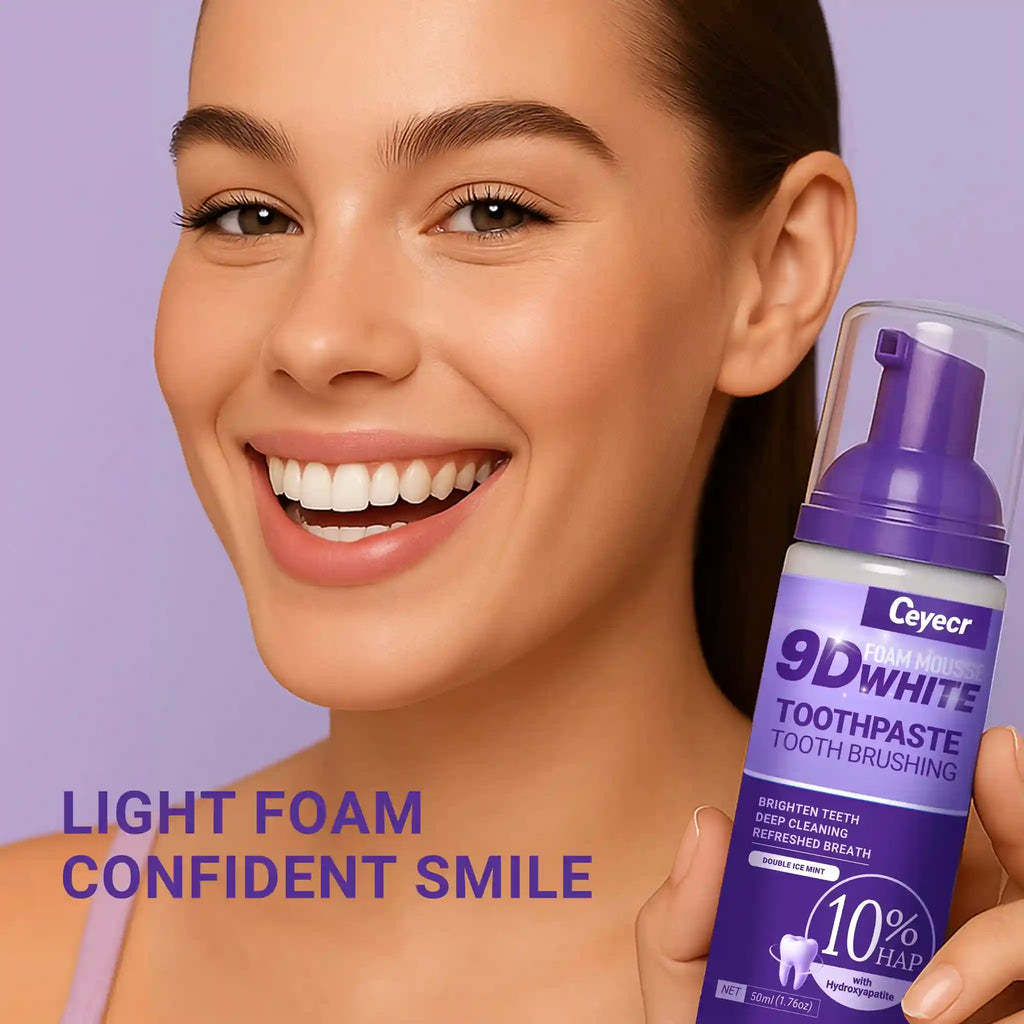 Tidesmit 9D white mousse toothpaste for teeth whitening and effective yellow stain removal