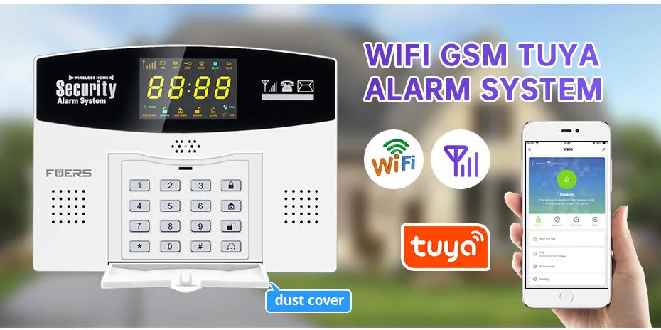 Fuers WIFI 4G 2G GSM Alarm System work with Tuya SmartBurglar Alarm Wireless Wired Security Zone Link Alexa Google Motion Sensor
