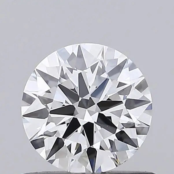 Round lab-grown diamond with bright facets and clear white sparkle