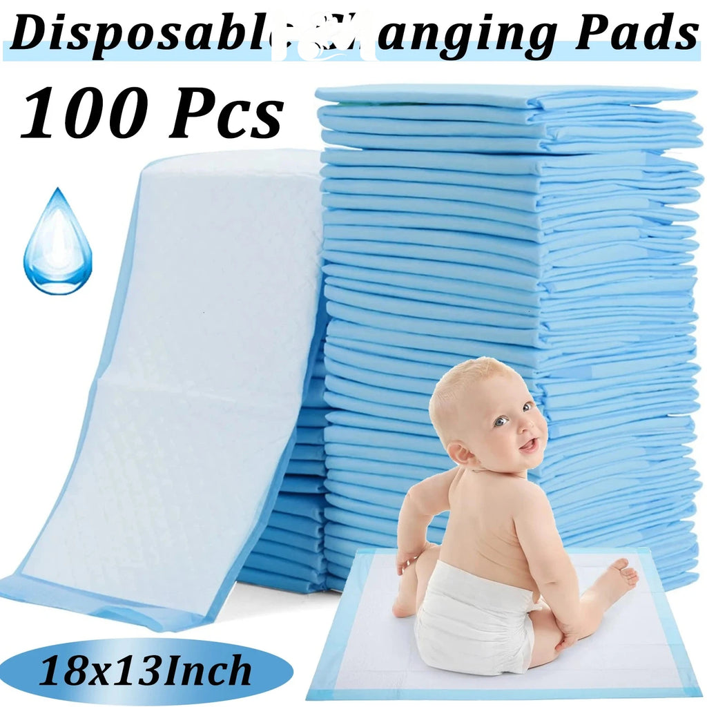 20-100Pcs Disposable Changing Pad High Absorbent Diaper Changing Pads Waterproof Leak Proof Baby Disposable Underpads for Baby