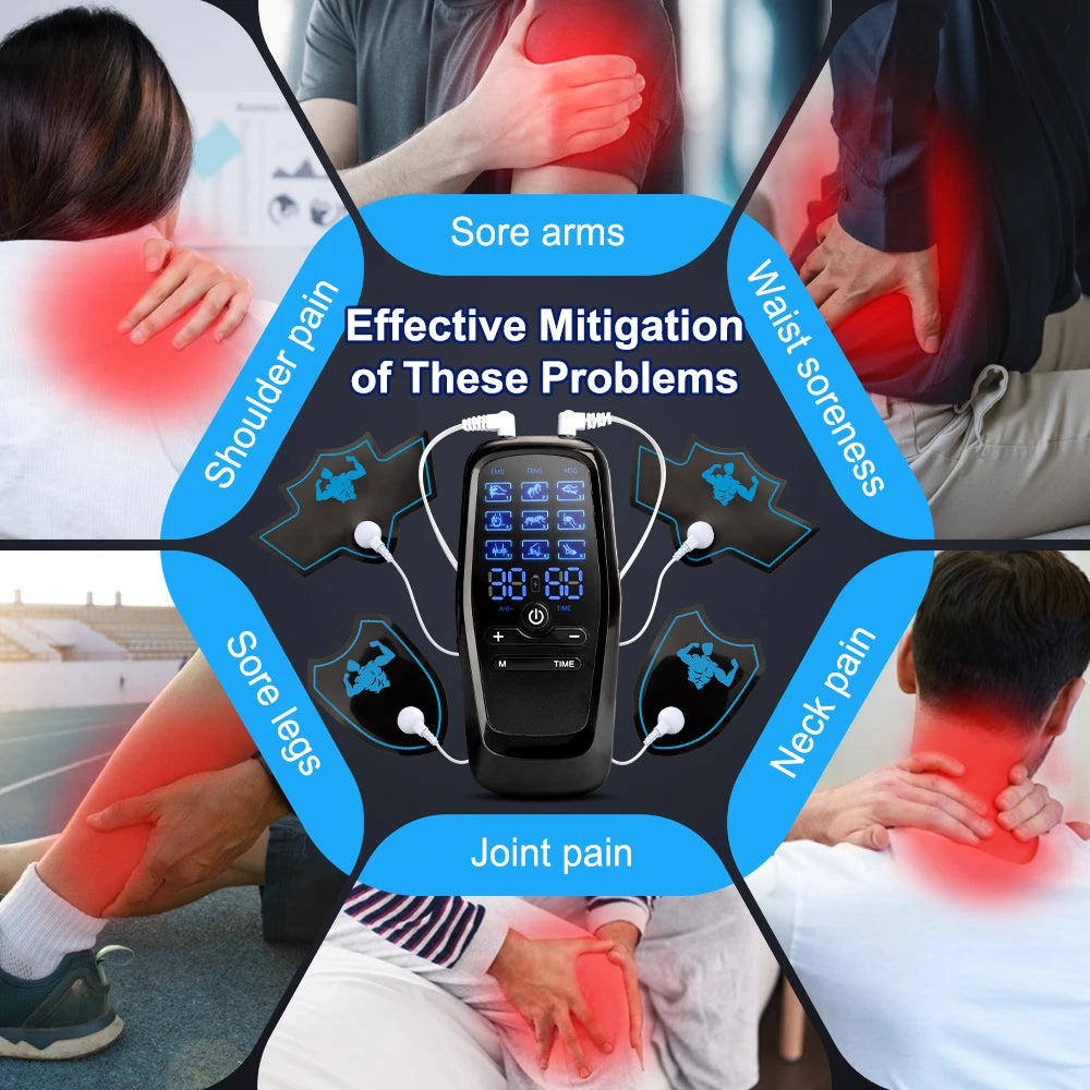TENS Muscle Stimulator for Back Pain Relief | Portable Electric Massager Back Massage Instrument Tidesmit