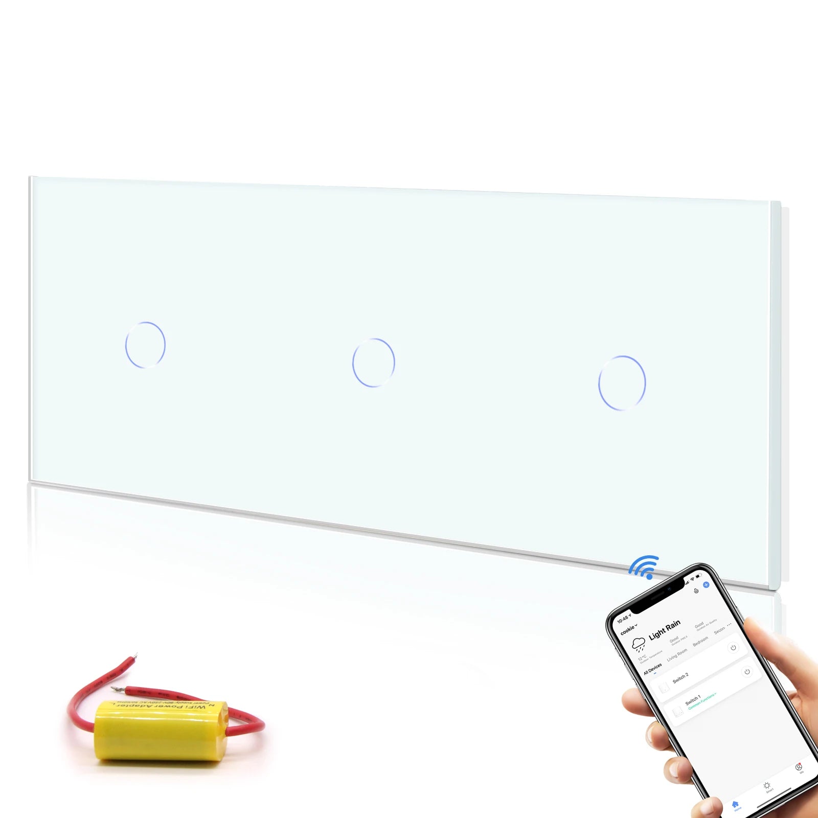 WiFi Smart Light Switch Touch Glass Panel - App-Controlled Automation 1G 1G 1G WIFI Switch Tidesmit