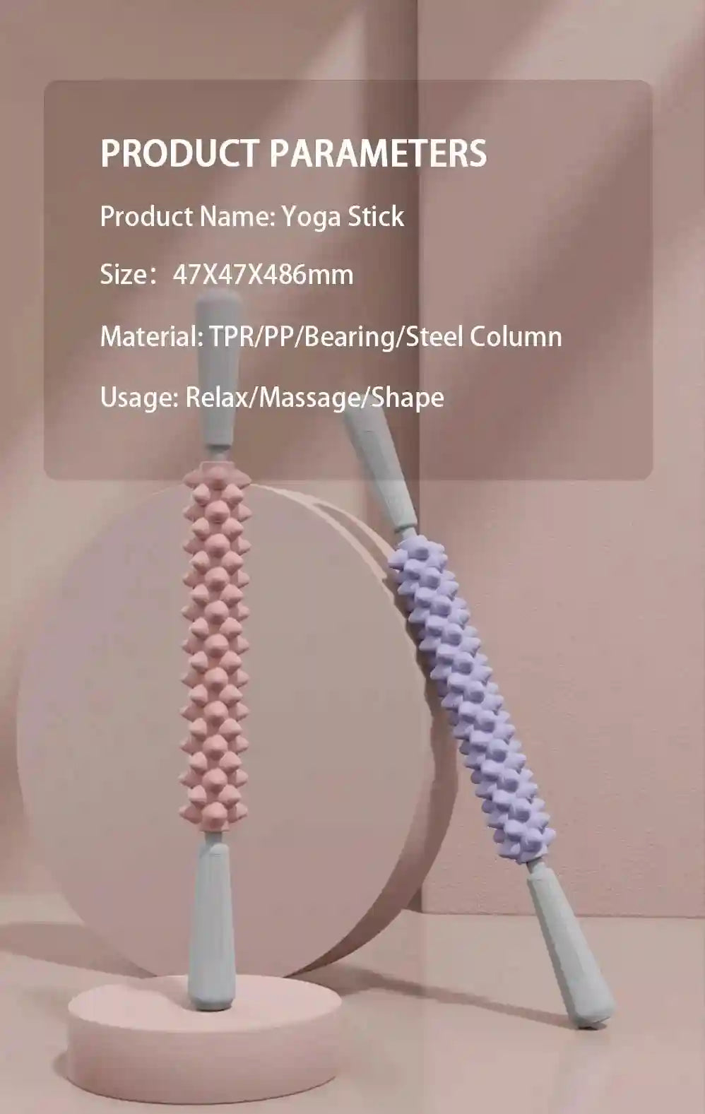 Massage Roller Stick for Deep Muscle Relief | Tidesmit Ergonomic Tool Massage Roller Tidesmit
